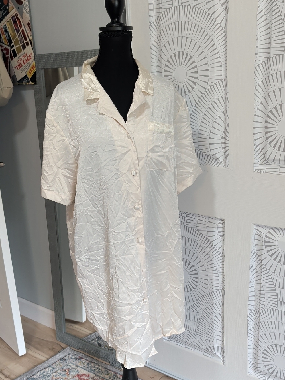 Vintage 80's Button Up Satin Nightgown